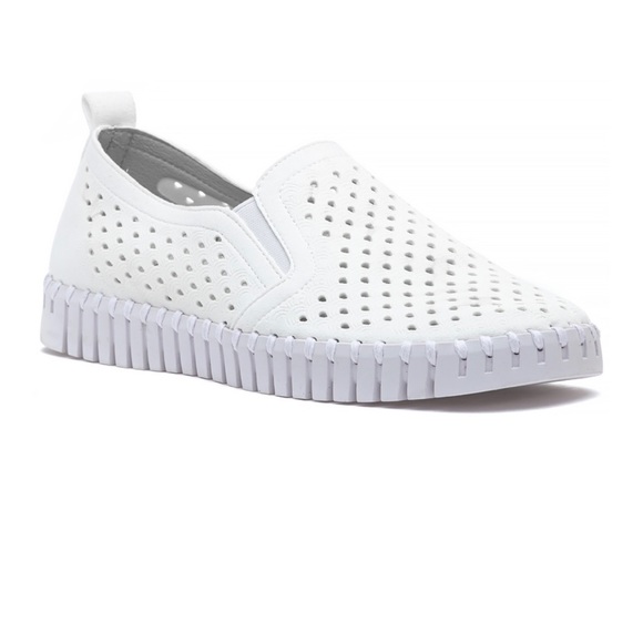 Ilse Jacobsen Shoes - Ilse Jacobsen Tulip 140 laser cut slip on sneaker white sizes 8.5 9.5 10.5 NIB